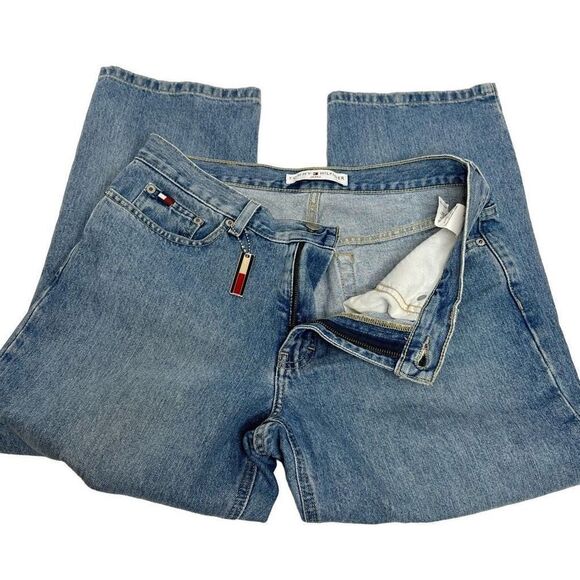 Tommy Hilfiger Y2K light wash boyfriend crop jeans size 8 - Picture 5 of 13